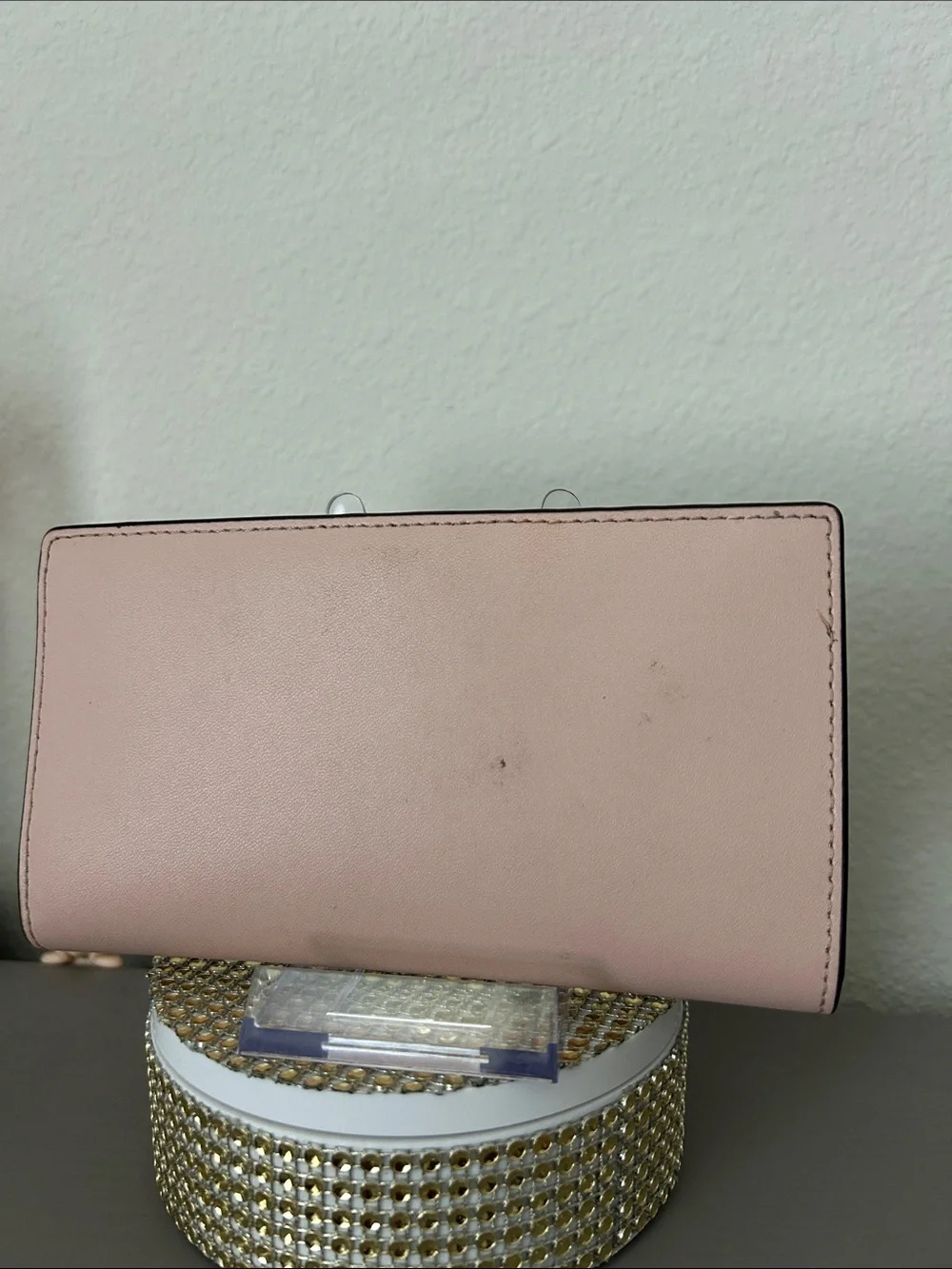 kate spade pale pink scalloped zip-around wallet